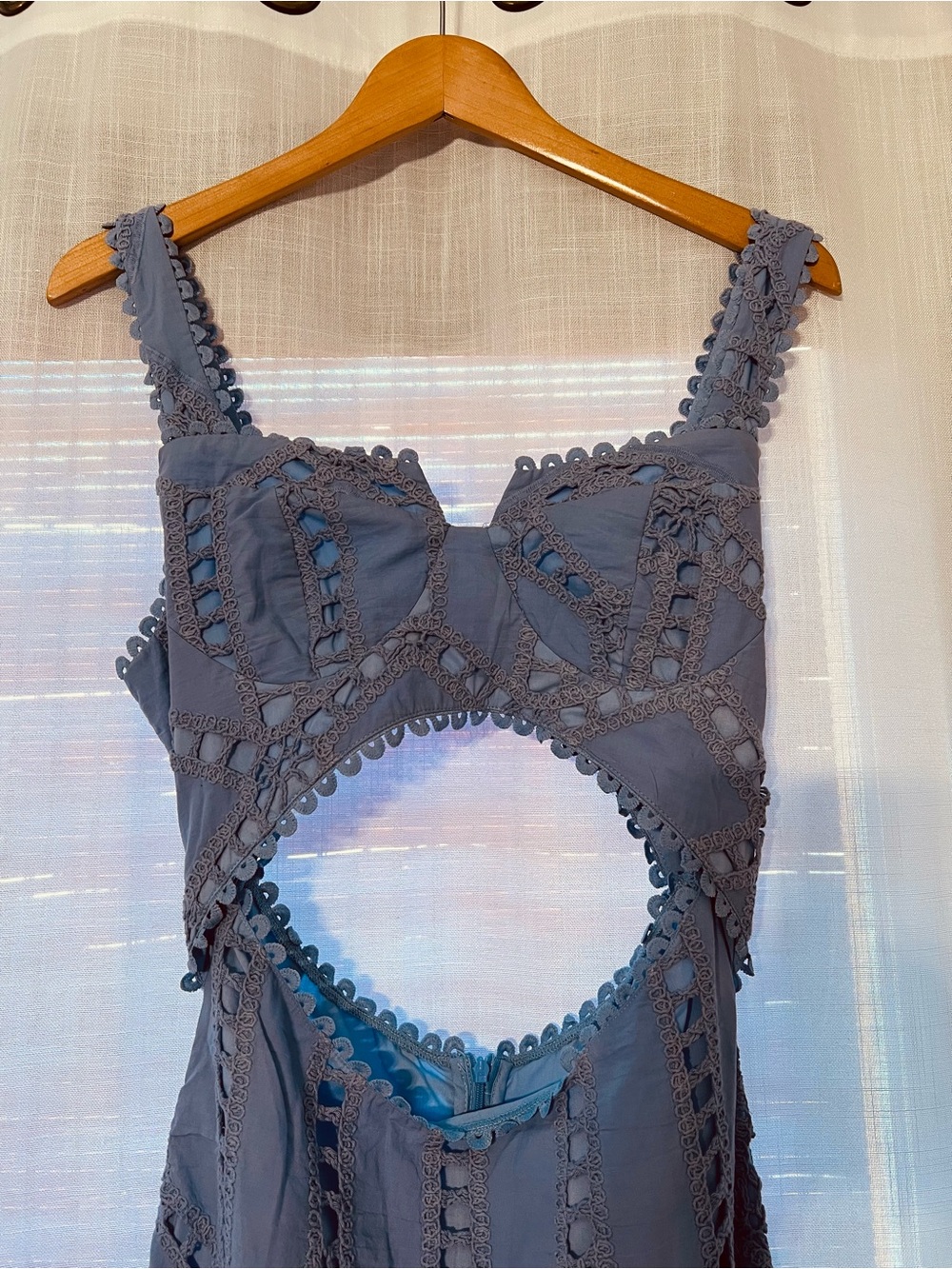 Commense eyelet embroidered cutout waist midi dress - Picture 6 of 7